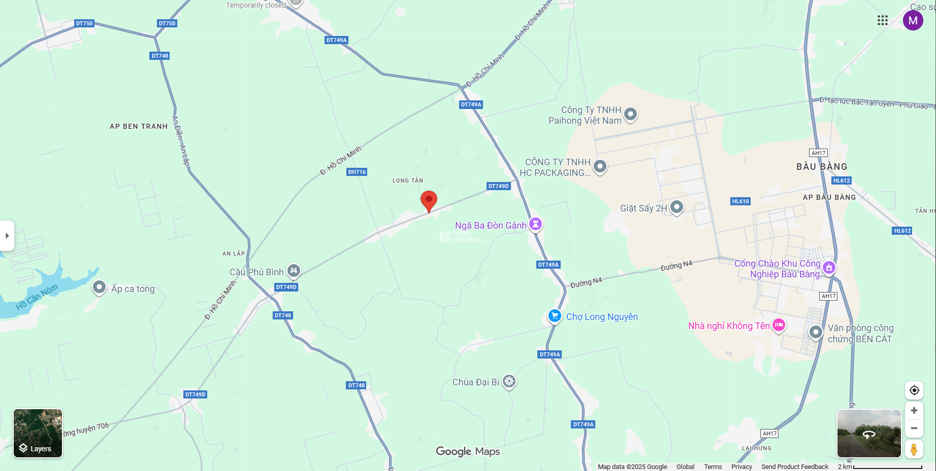 BÁN LÔ ĐẤT MẶT TIỀN ĐƯỜNG ĐT 749D (LONG TÂN, DẦU TIẾNG, BÌNH DƯƠNG)