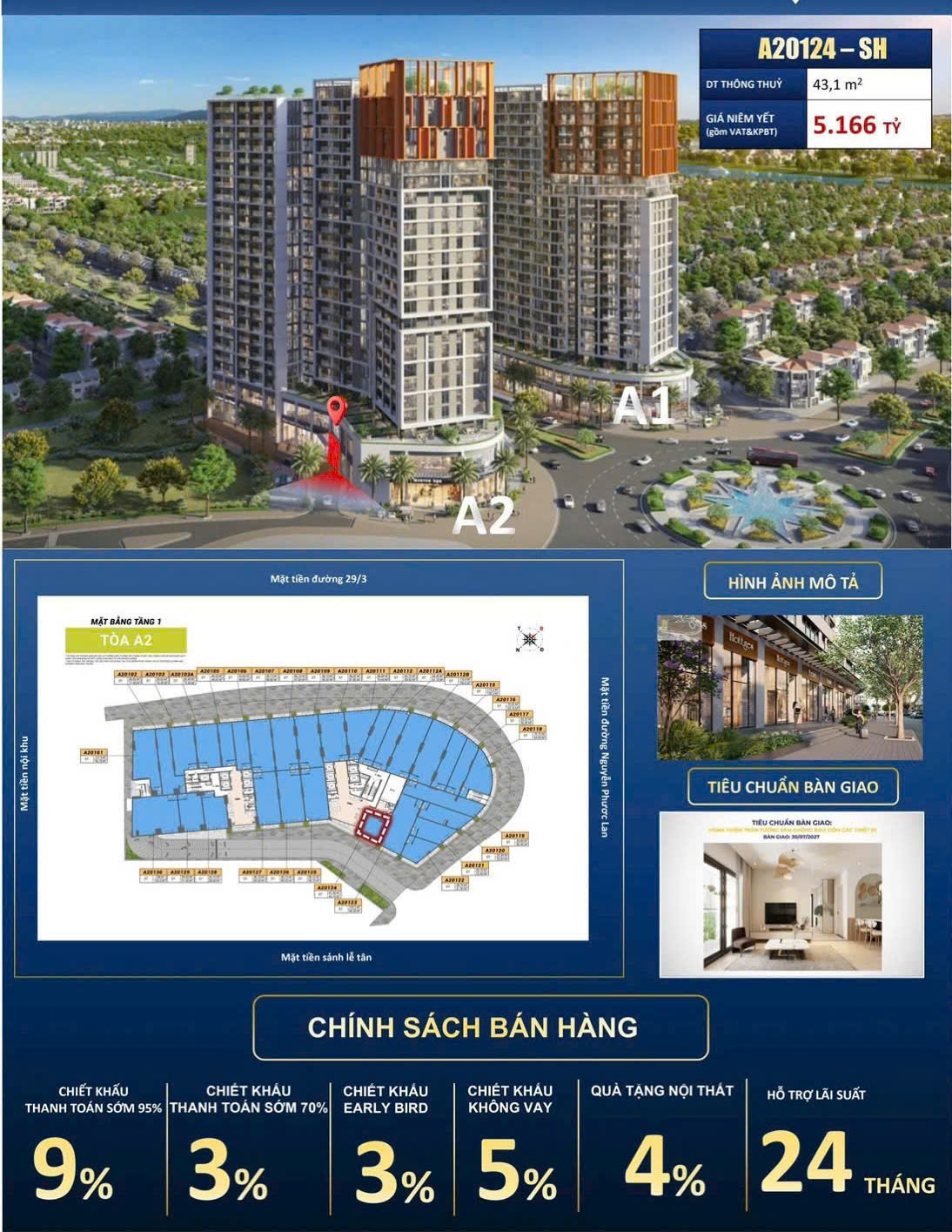 Shop khối đế sun cora 4,1 tỷ căn góc sảnh lễ tân