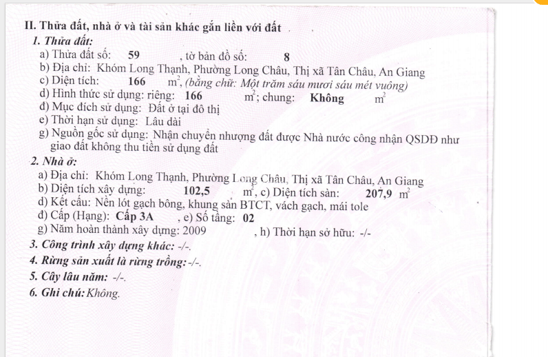 BÁN ĐẤU GIÁ TÀI SẢN MSB L2_PHƯỜNG LONG CHÂU, TX. TÂN CHÂU, AN GIANG 