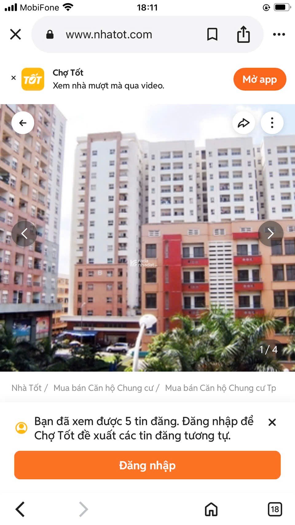 Bán chung cư bàu cát 2, Quận Tân Bình,dt45m2