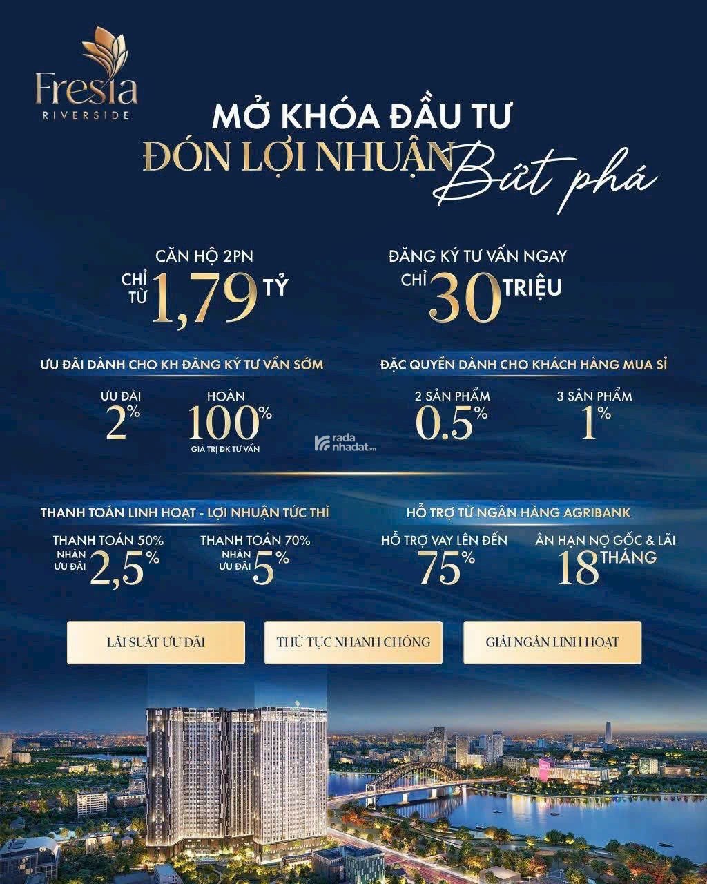 Fresia căn hộ ven sông cực hot tại Biên Hoà