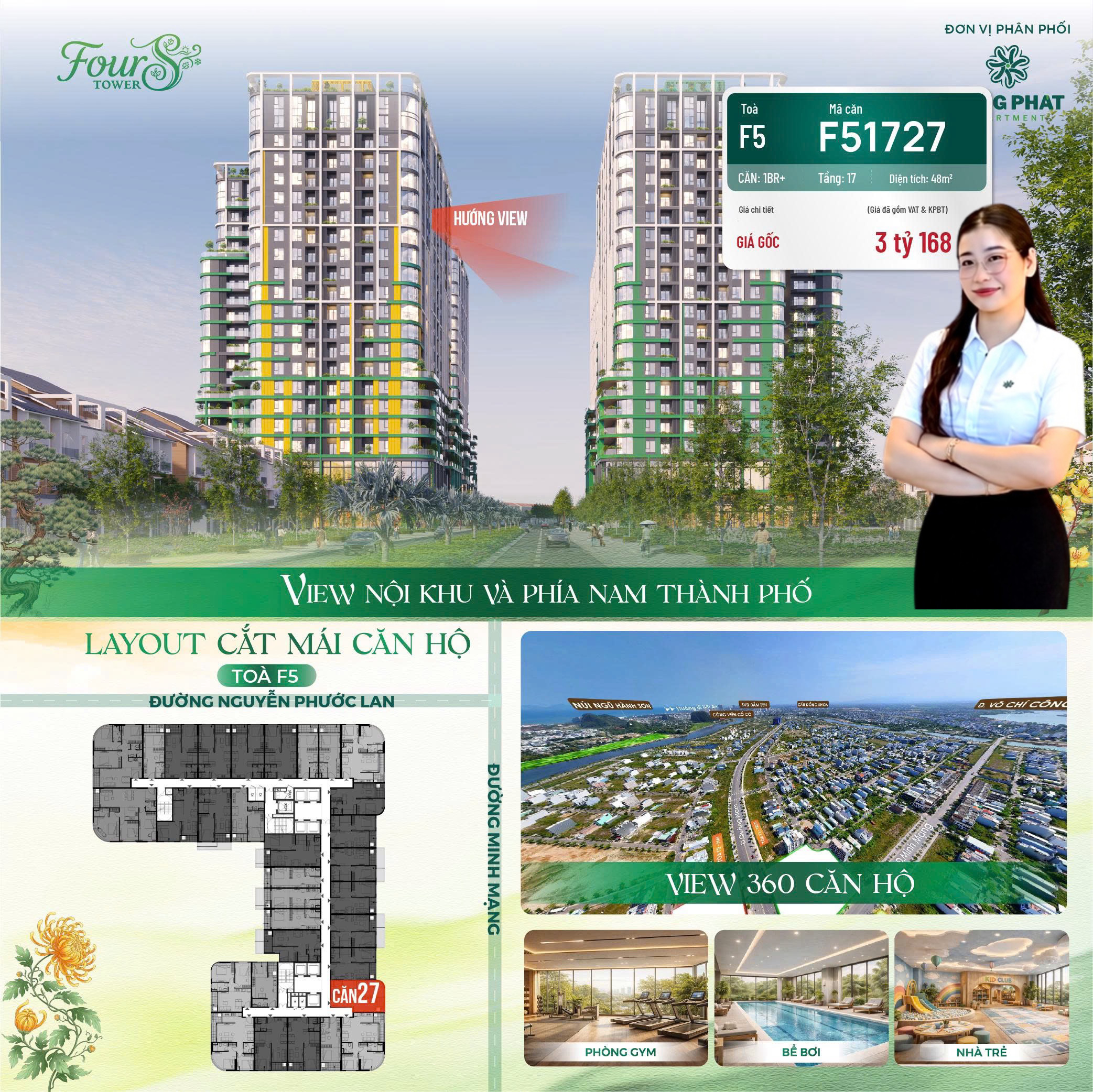 QUỸ CĂN F5 SUN FOURS - TỪ 2.X TỶ /1BR1 / THANH TOÁN GIÃN TIẾN ĐỘ 48 THÁNG