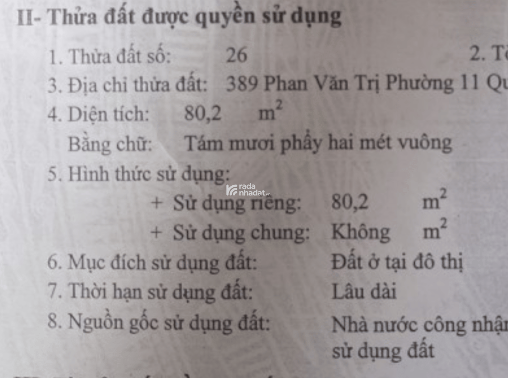 Nhà đất số 389 phan văn trị P11 bình thạnh giá 16.8tỷ