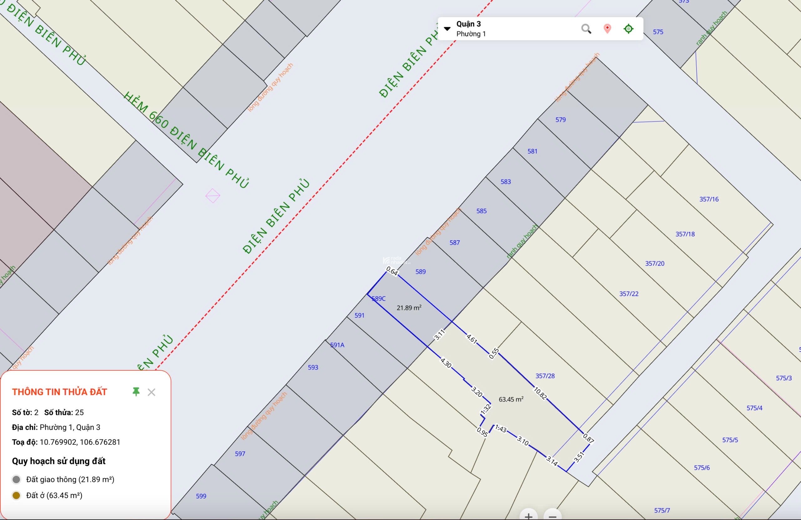 Bán nhà mặt tiền 589c Điện Biên Phủ F1 Q3 TPHCM . Giá 22 tỷ. 5 phòng ngủ, 7 WC.  