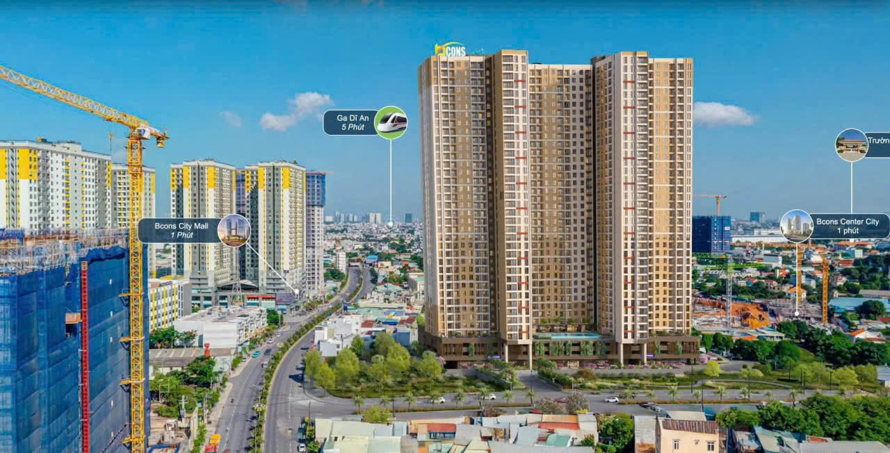 Căn Hộ Bcons Aria Ngay Làng Đại Học Quốc Gia. DT: 53m2 (Trả trước: 125 triệu)