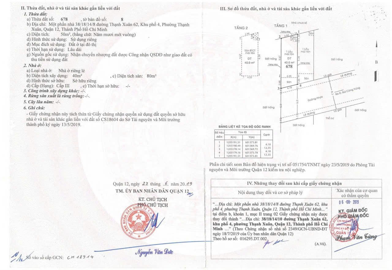 BÁN NHÀ ĐẸP 3 TẦNG 3.X TỶ THẠNH XUÂN 52 - Q12