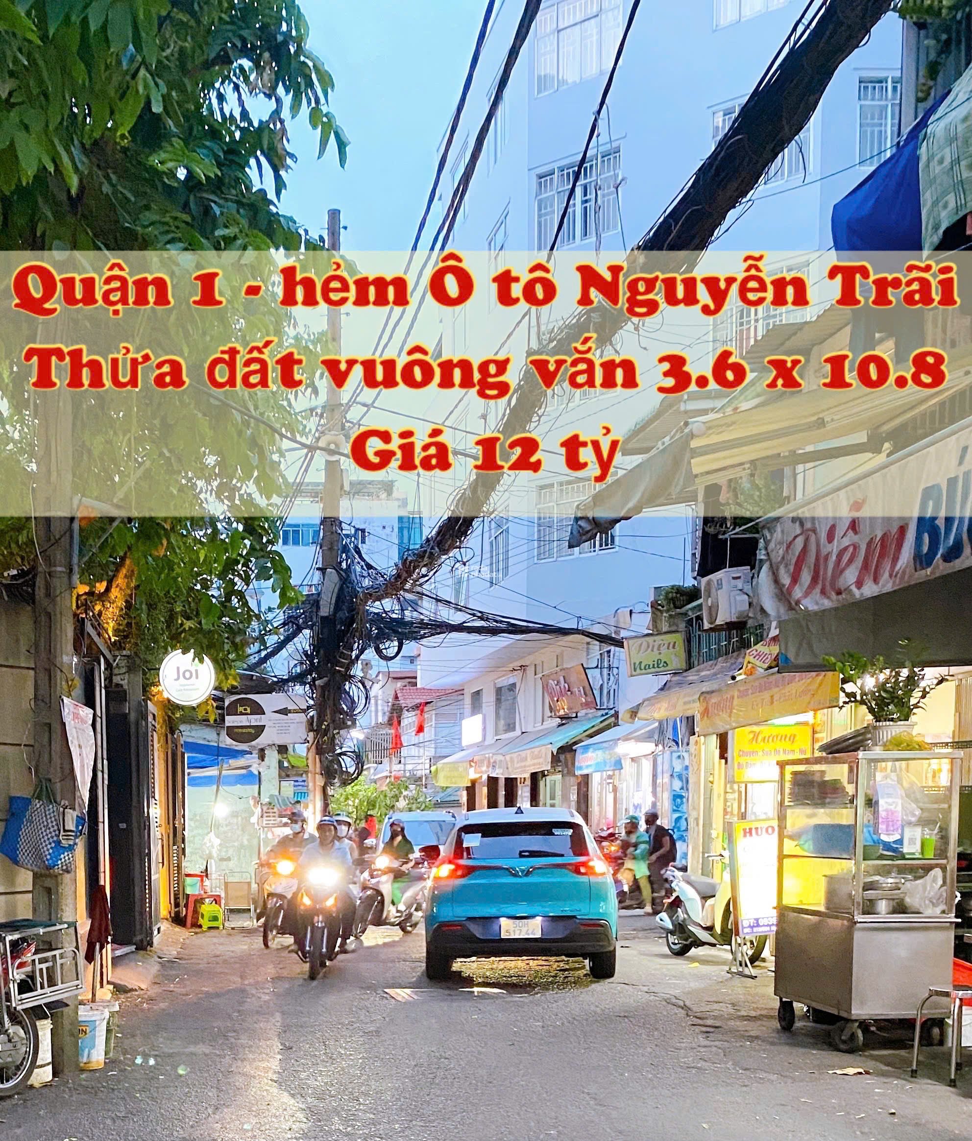 Bán nhà Hẻm Ô tô 3 mặt thoáng Nguyễn Trãi, QUẬN 1, Thửa đất vuông vức 3.6 x 10.85 m, Giá 12 tỷ