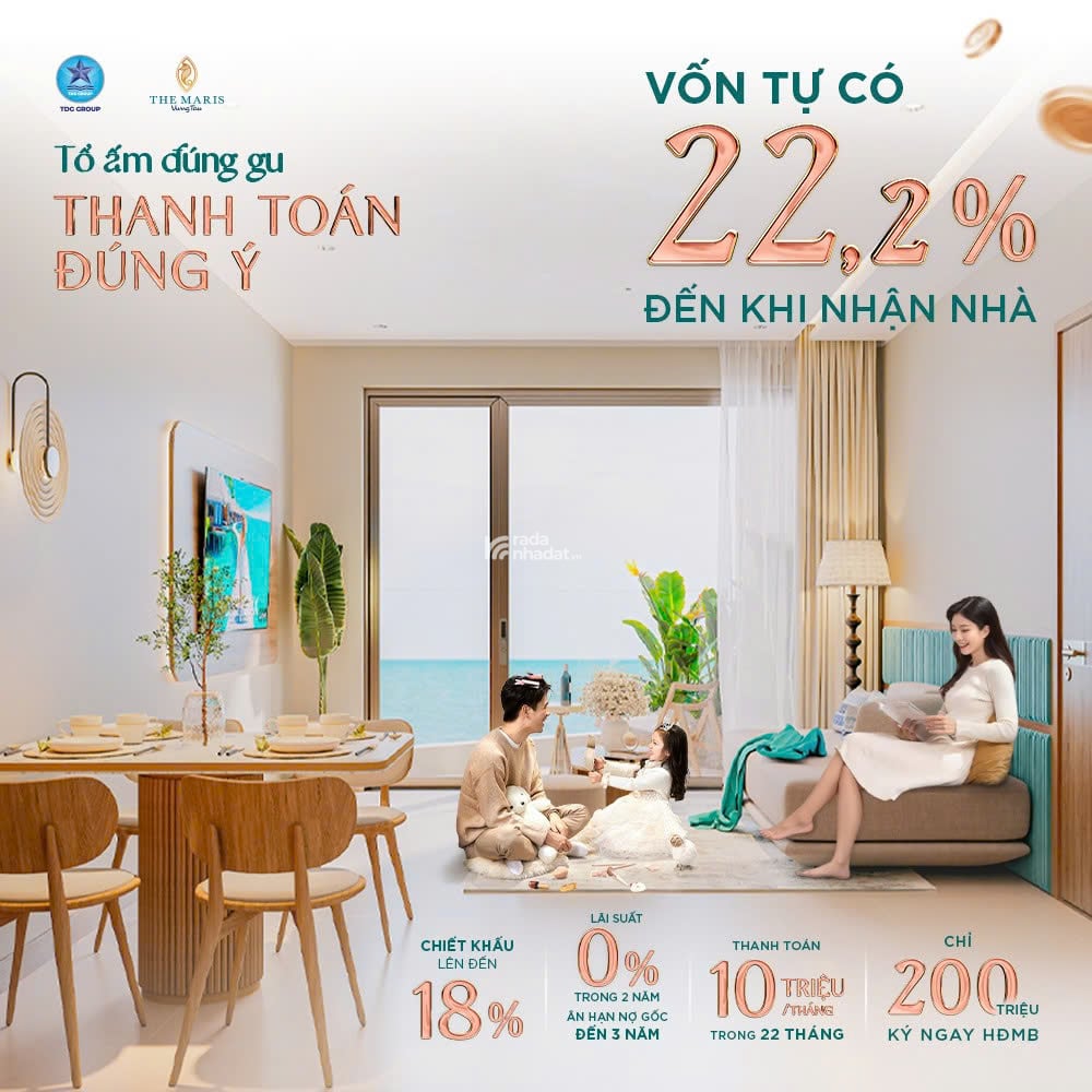ĐỘT PHÁ SỞ HỮU "SECOND HOME" ĐẲNG CẤP TẠI THE MARIS VŨNG TÀU VỚI CHÍNH SÁCH "NHẸ GÁNH TÀI CHÍNH"