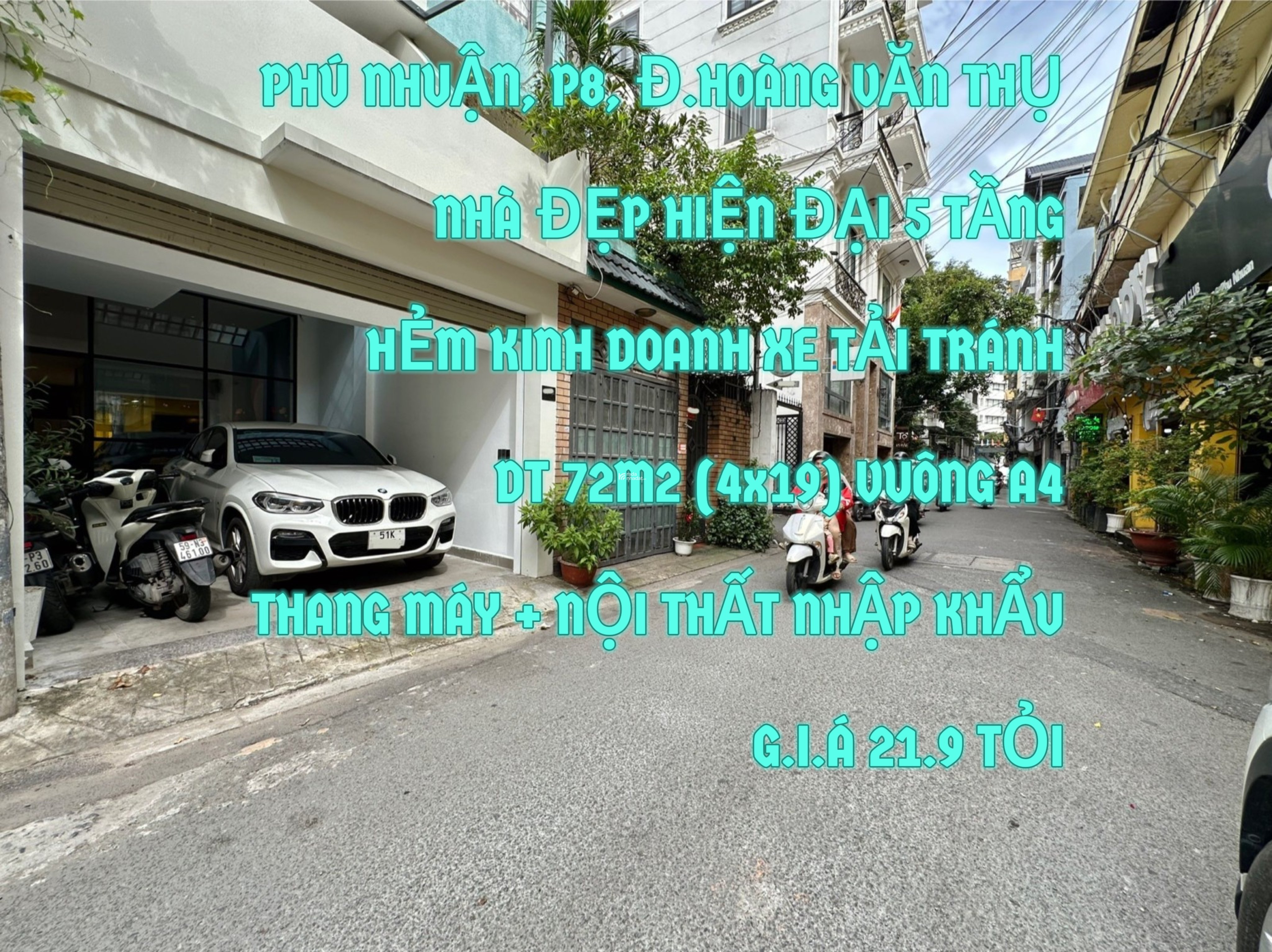 PHÚ NHUẬN - NHÀ ĐẸP 5 TẦNG 72m2 - THANG MÁY - HẺM KINH DOANH 8M - 21.9 TỶ