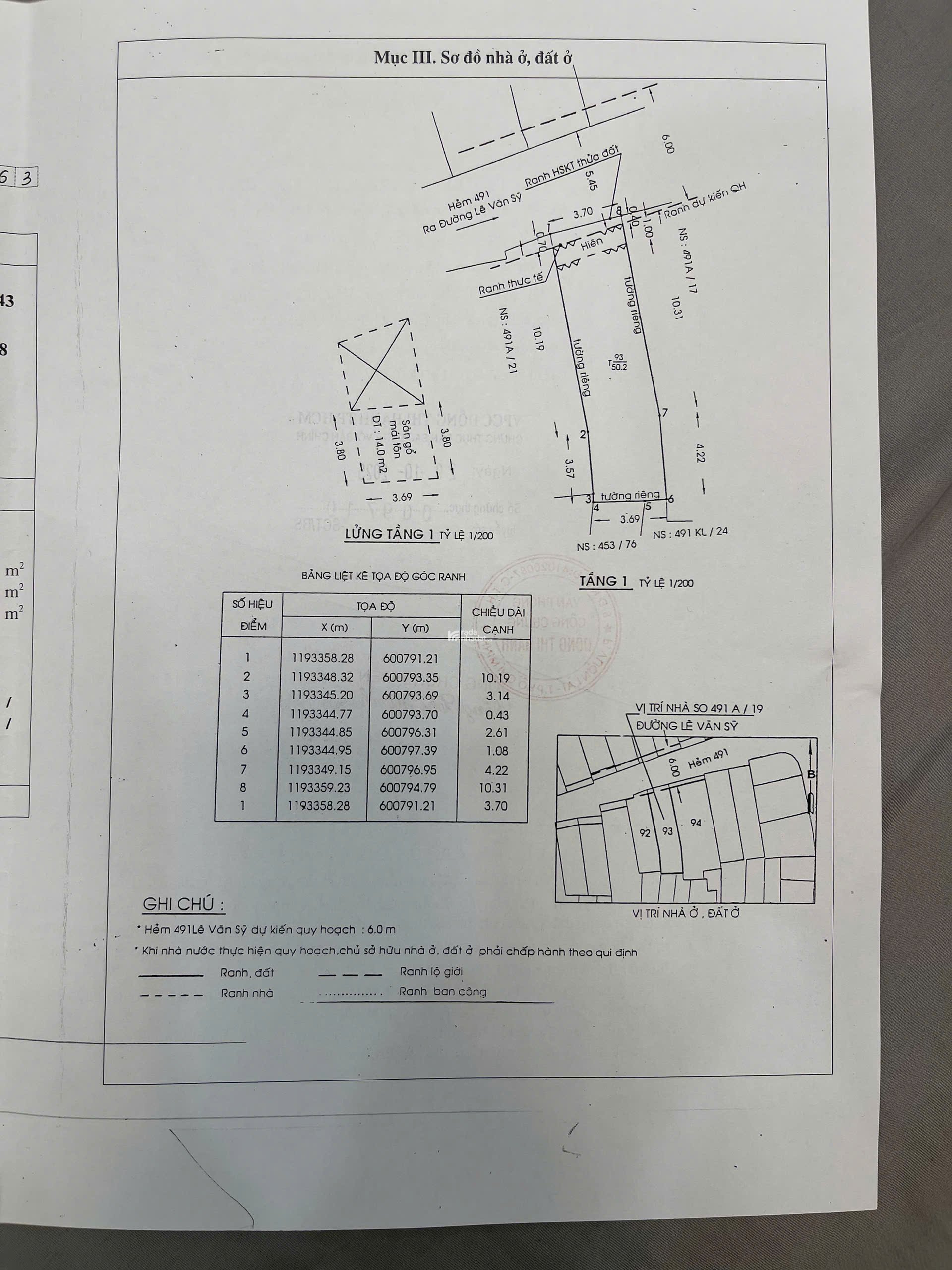 24/7: HOT BÁN NHÀ 491/1 BIS LÊ VĂN SỸ, HẺM XE TẢI TỚI NHÀ P12, Q3 ( 9 TỶ 8 BL )