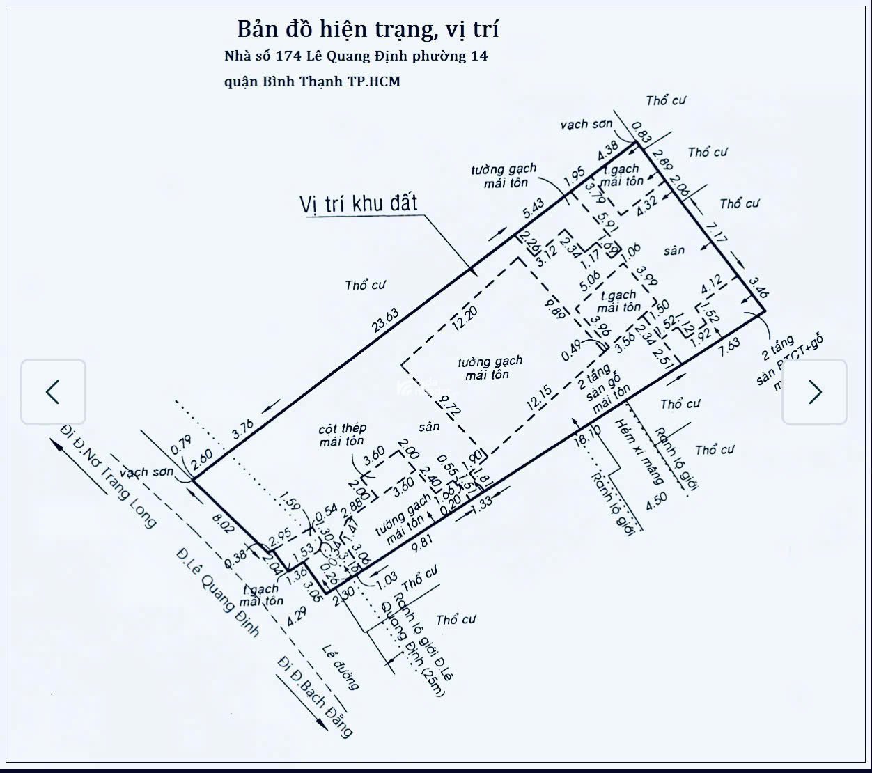 BÁN MT LÊ QUANG ĐỊNH- GẦN CHỢ BÀ CHIỂU- BÌNH THẠNH- 14X42M- CN 609,8M2- 125 TỶ