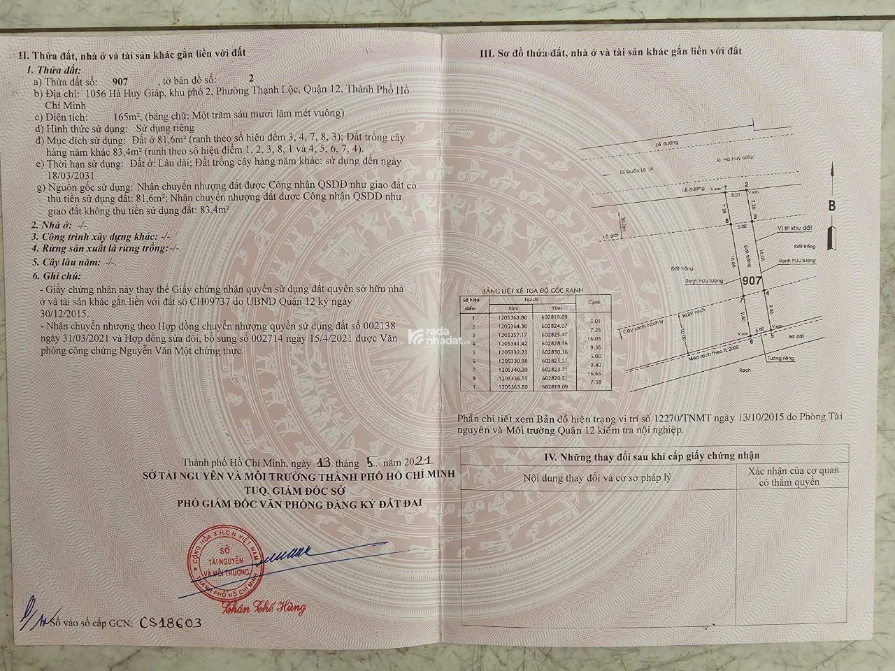  BÁN ĐẤT MẶT TIỀN HÀ HUY GIÁP, Q12 -  5x34M. 6.x Tỷ