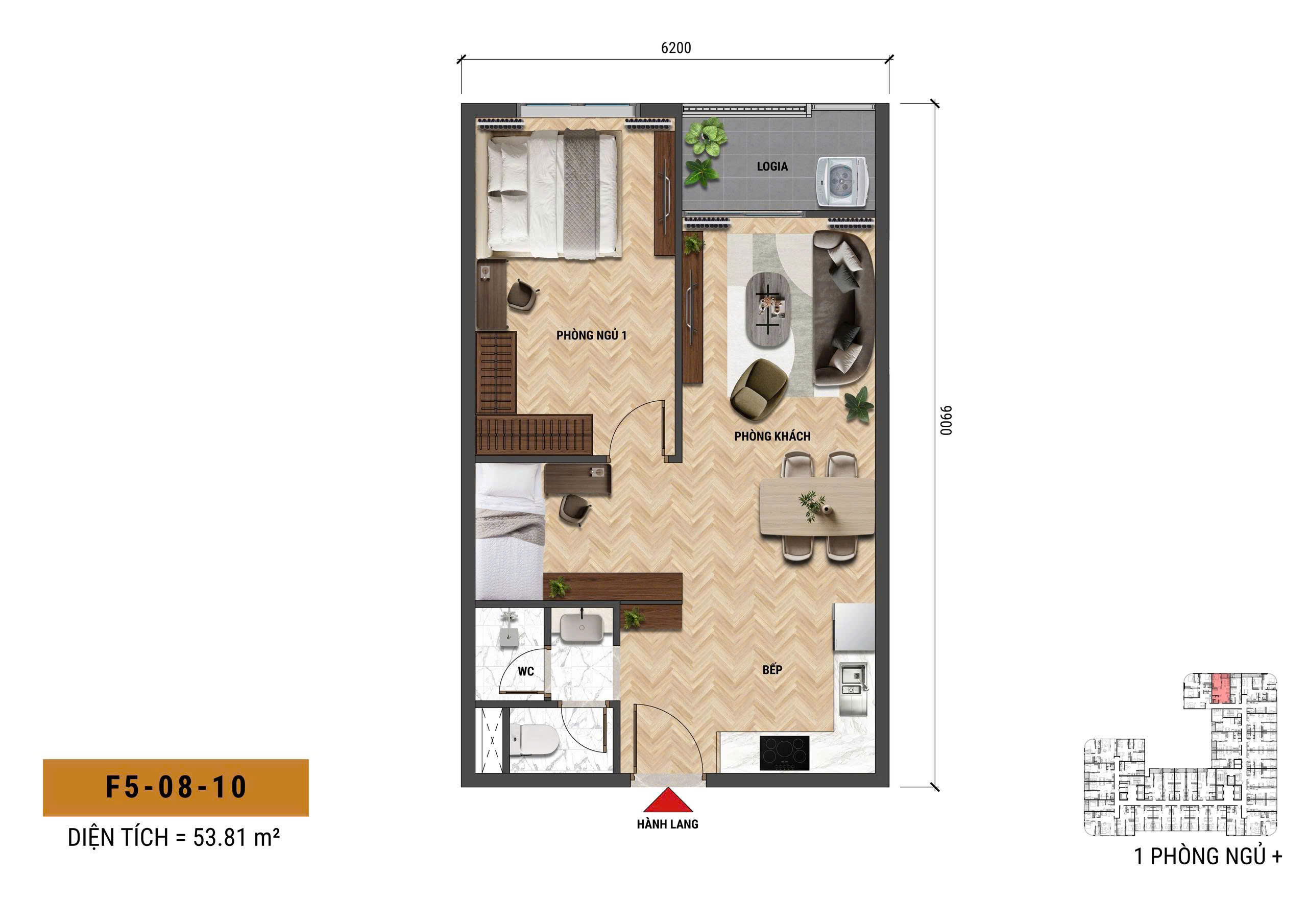 Căn hộ 1 phòng ngủ tầng 18 FourS Tower chỉ 1,6 tỷ full 100% cơ hội đầu tư hiếm!