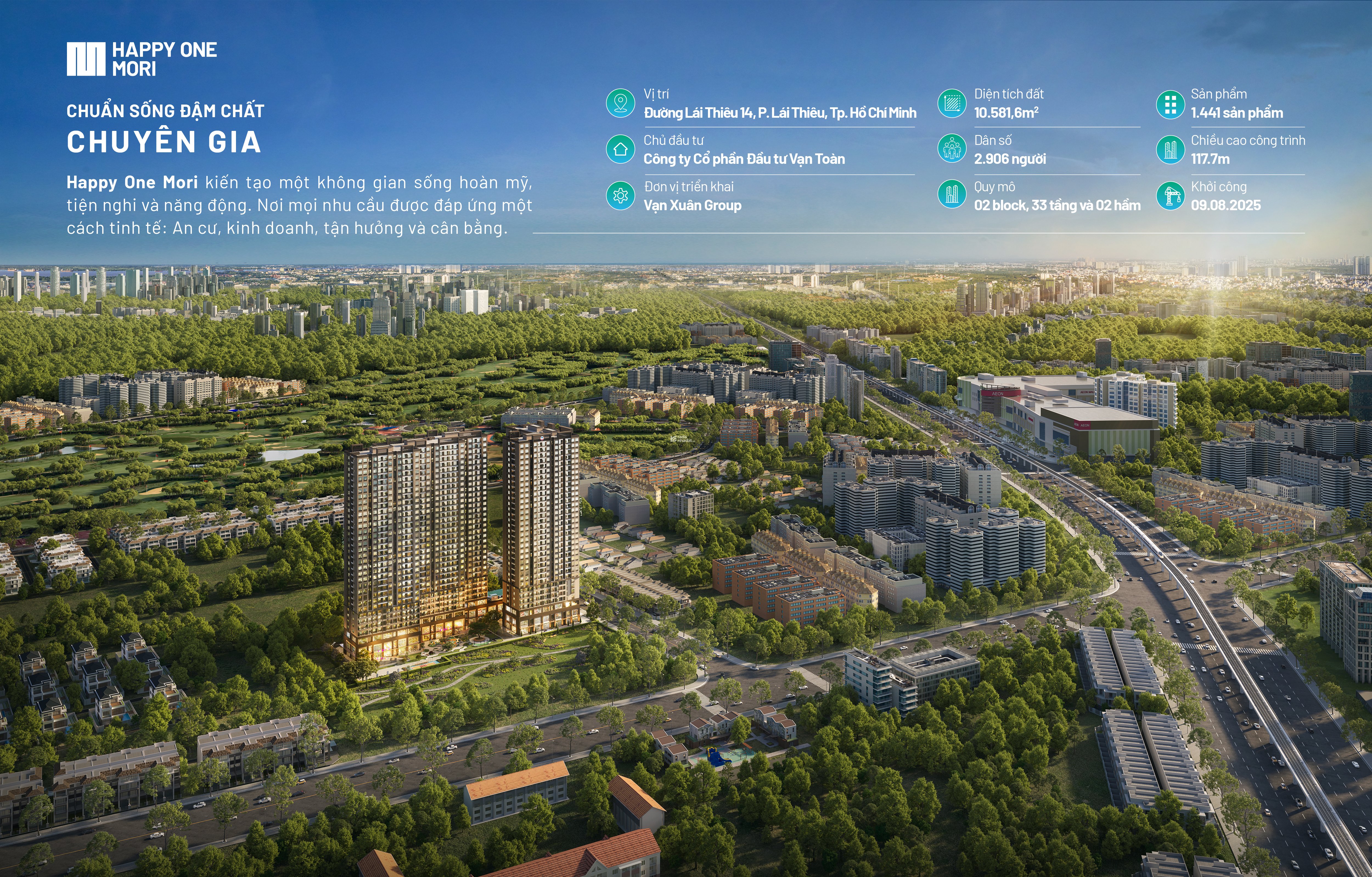 HAPPY ONE MORI, View Sân Golf, gần TTTM AEON, giá tốt đầu tư