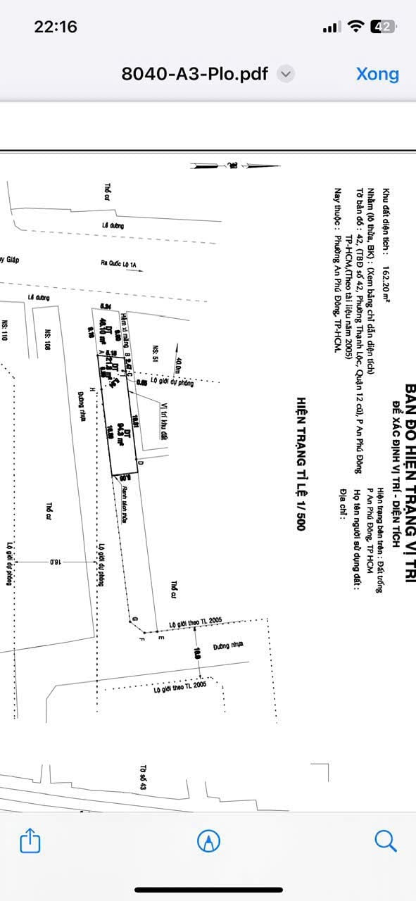 BÁN ĐẤT MẶT TIỀN HÀ HUY GIÁP - CHÂN CẦU AN LỘC, SÁT GÒ VẤP CHỈ 200M