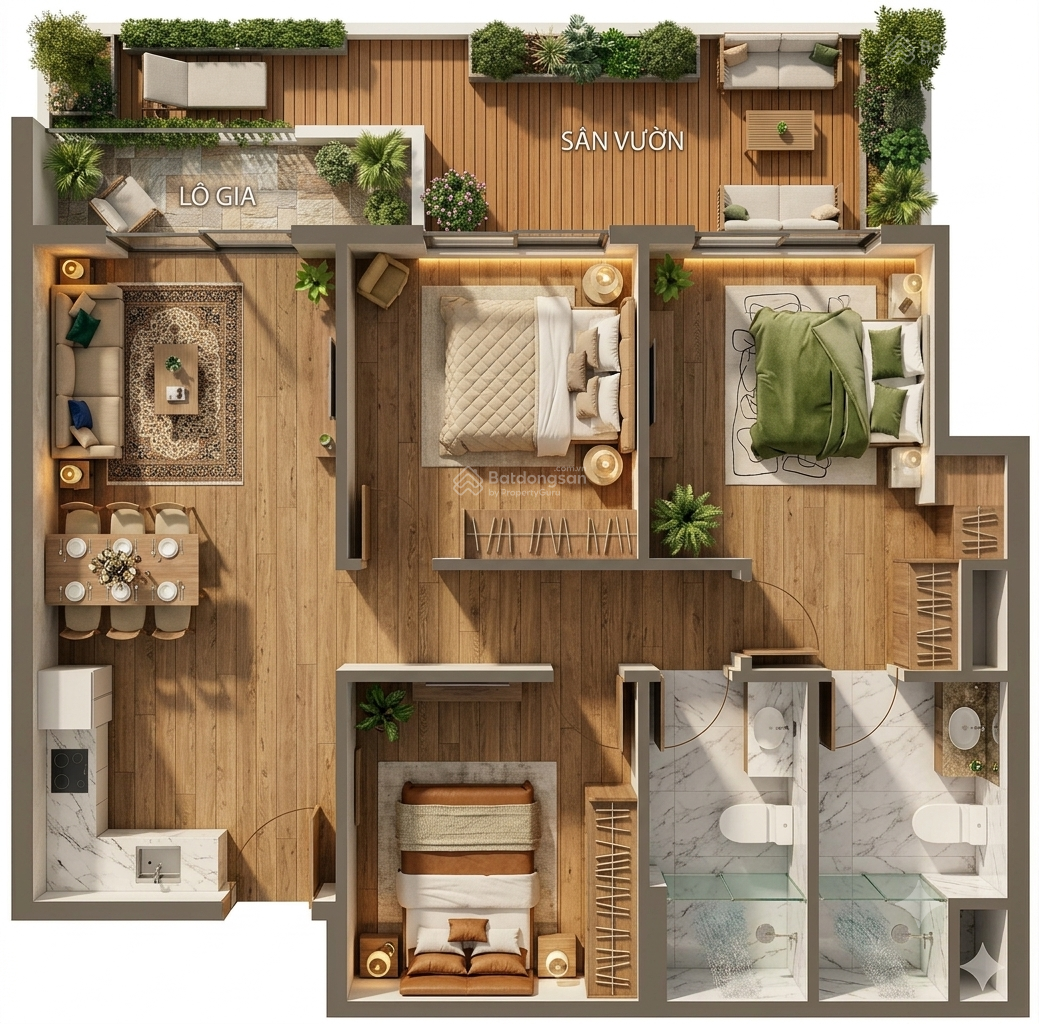Căn Bcons Newsky 99m2-3PN3WC, view Landmark 81, Cam kết thuê 15 TR/Tháng, ân hạn tới khi nhận nhà 