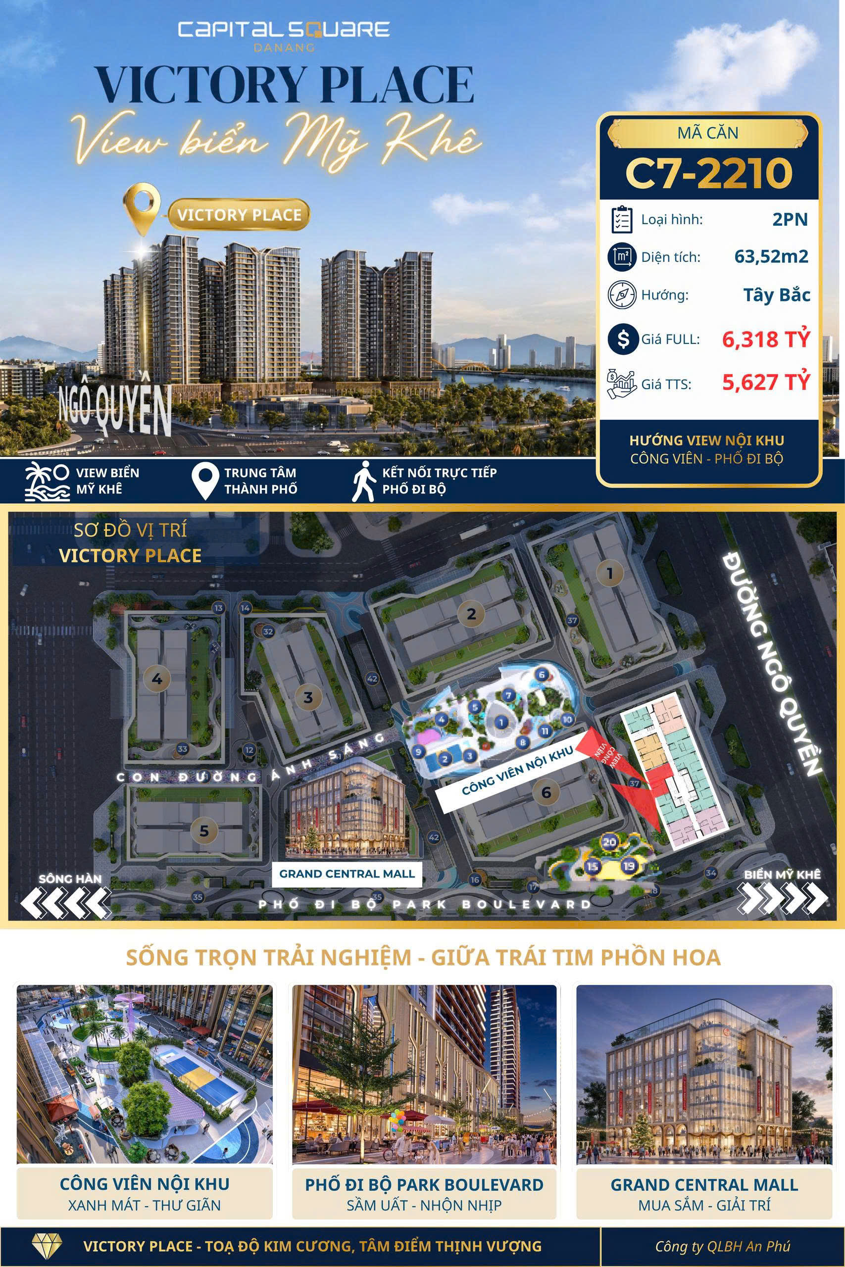 Capital Square Victory Place C7 Căn 2PN 63,52m2 TTS 5,627 tỷ