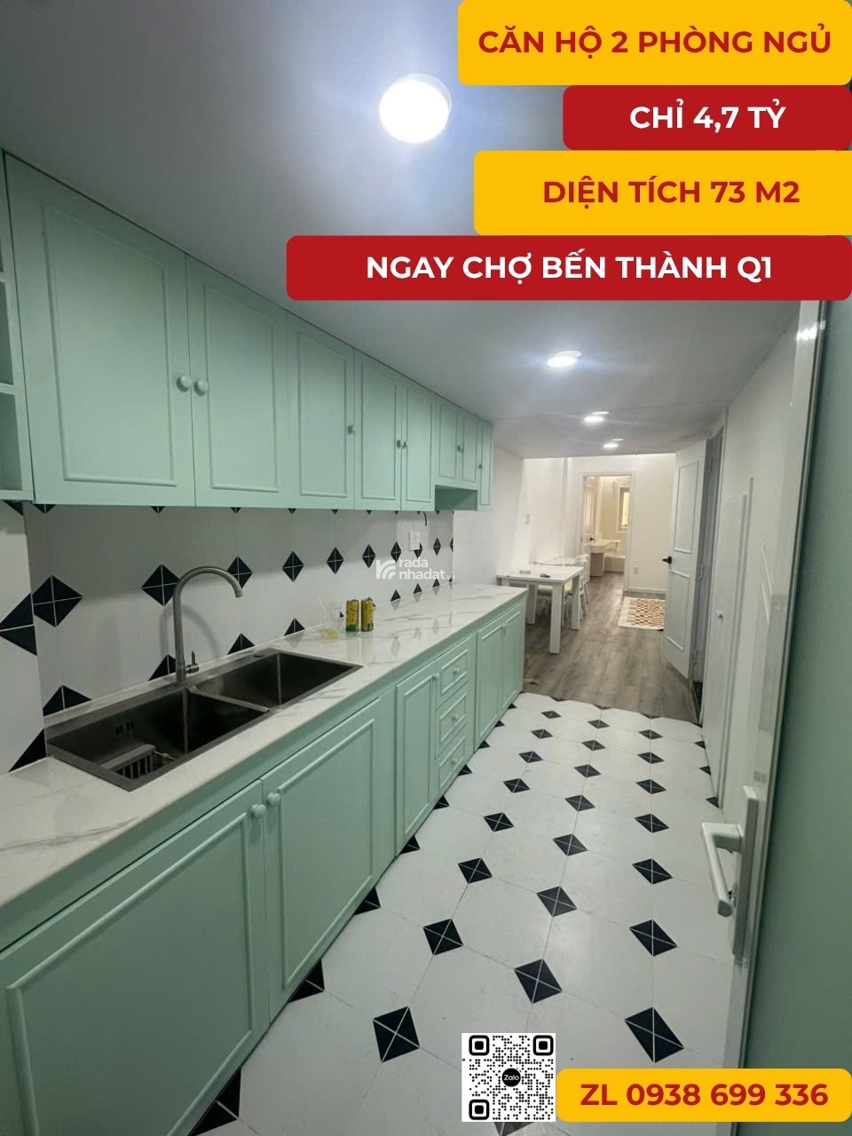 BÁN GẤP CĂN HỘ TRUNG TÂM CHỢ BẾN THÀNH 73 m2, 2PN chỉ 4,7 tỷ