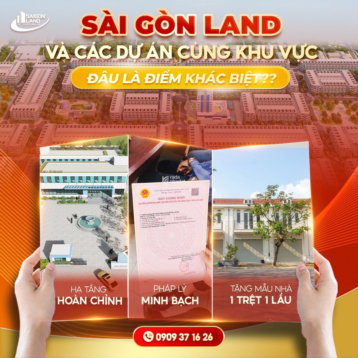 ĐẤT THỔ CƯ - KHU NHÀ Ở SÀI GÒN LAND 2 - 1 TỶ 2 ĐẤT ĐẦU TƯ 