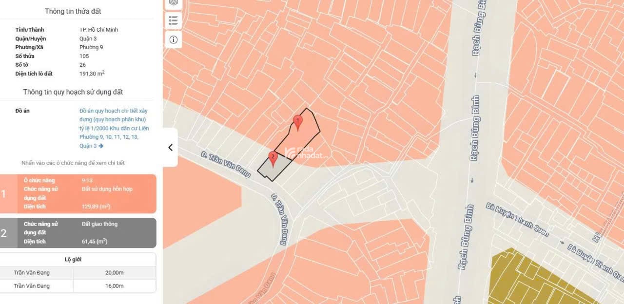 Bán nhà Mặt Tiền Trần Văn Đang,P11, Q3.( 157tr/m2 ), bán bằng giá bồi thường quy hoạch của khu vực