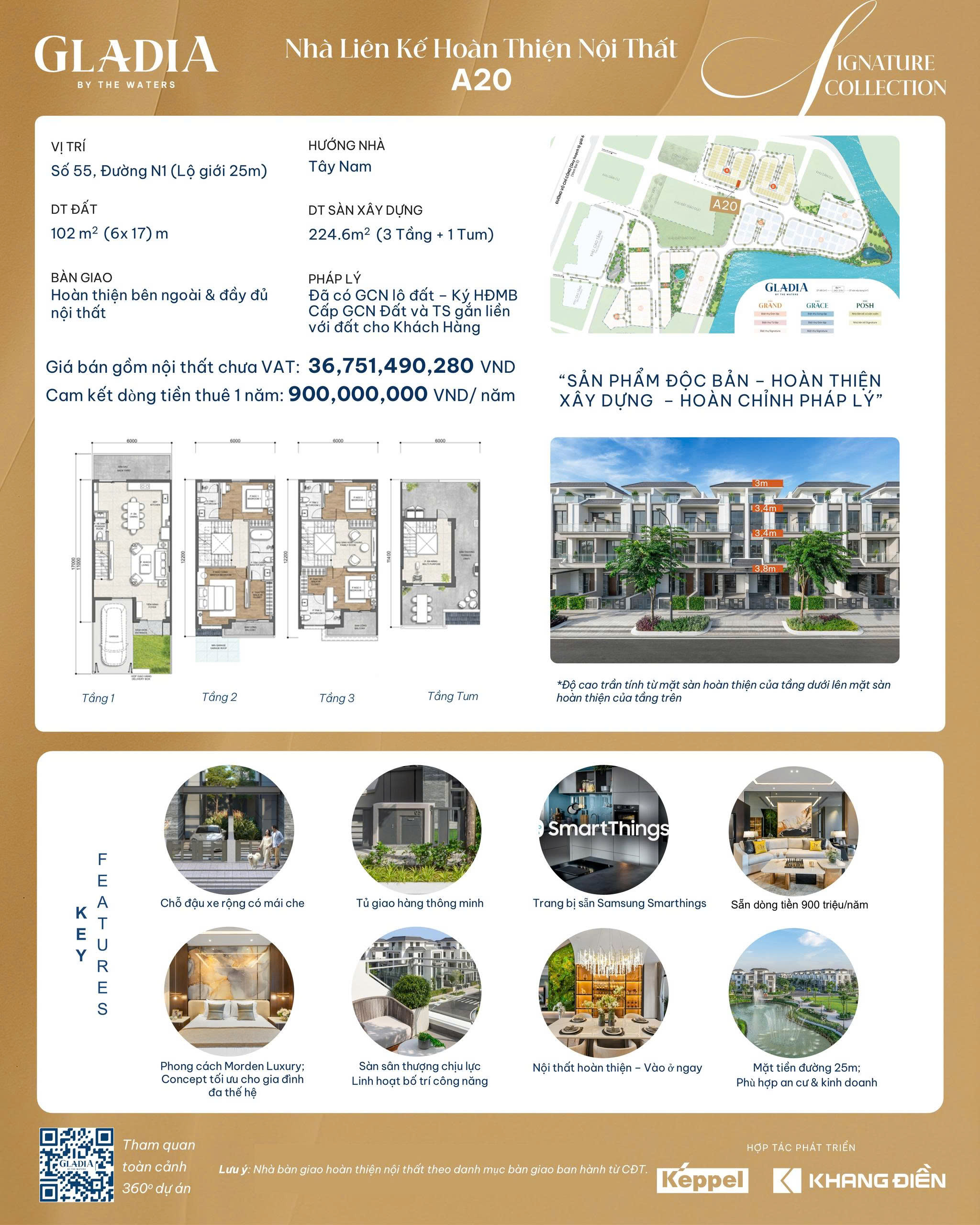 Gladia By The Waters - Khu biệt thự & nhà phố ven sông độc bản trung tâm thành phố