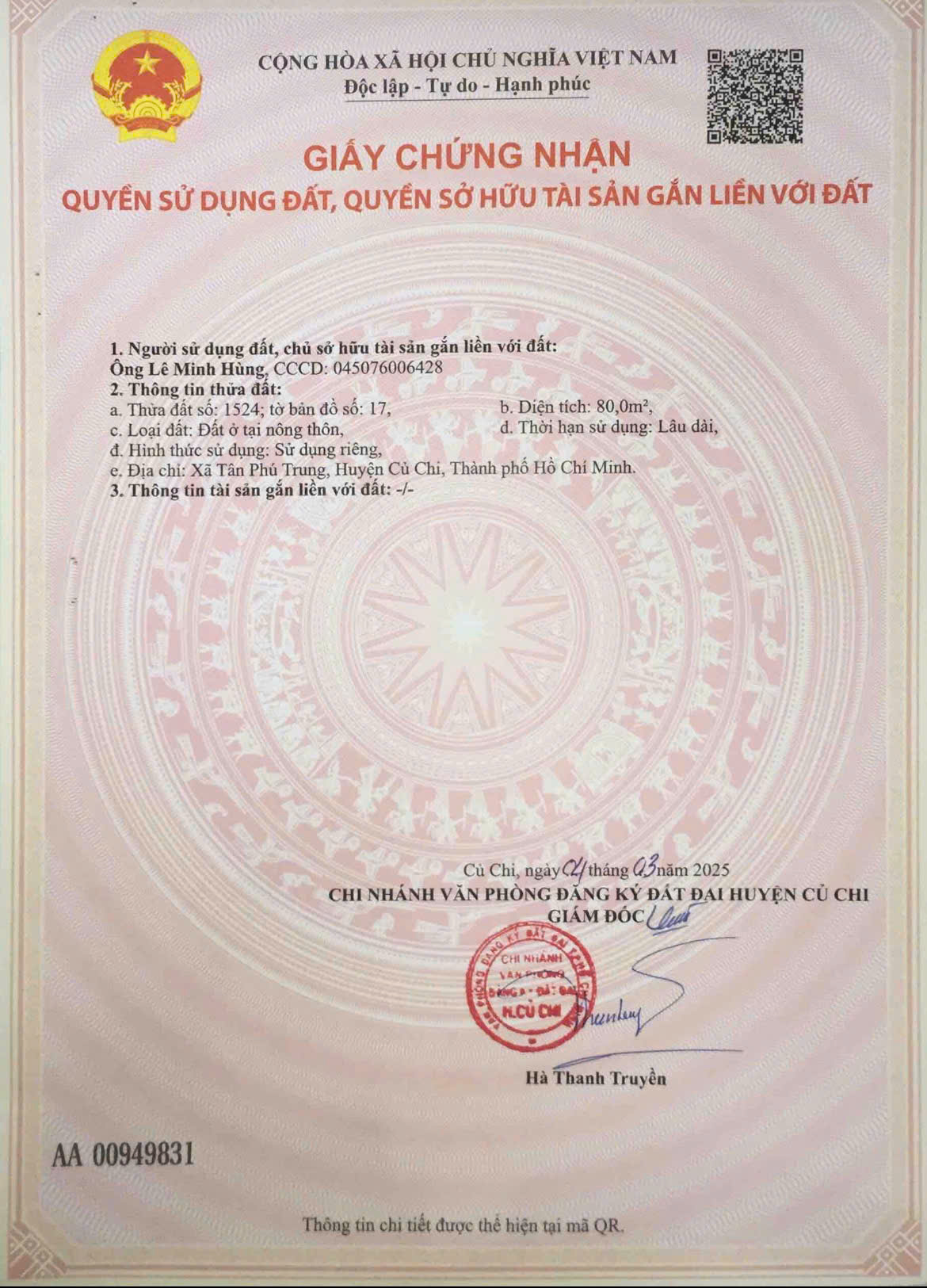  Đất đẹp 160m2 tại ấp Cây Da, đường 89 Xây nhà ngay giá 1ty450