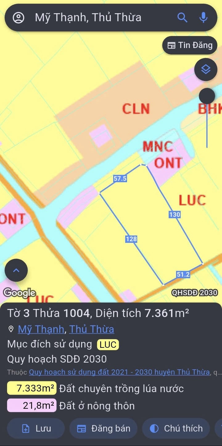 CHÍNH CHỦ CẦN BÁN GẤP 7.481M2 ĐẤT LÚA, MỸ THẠNH, THỦ THỪA CŨ