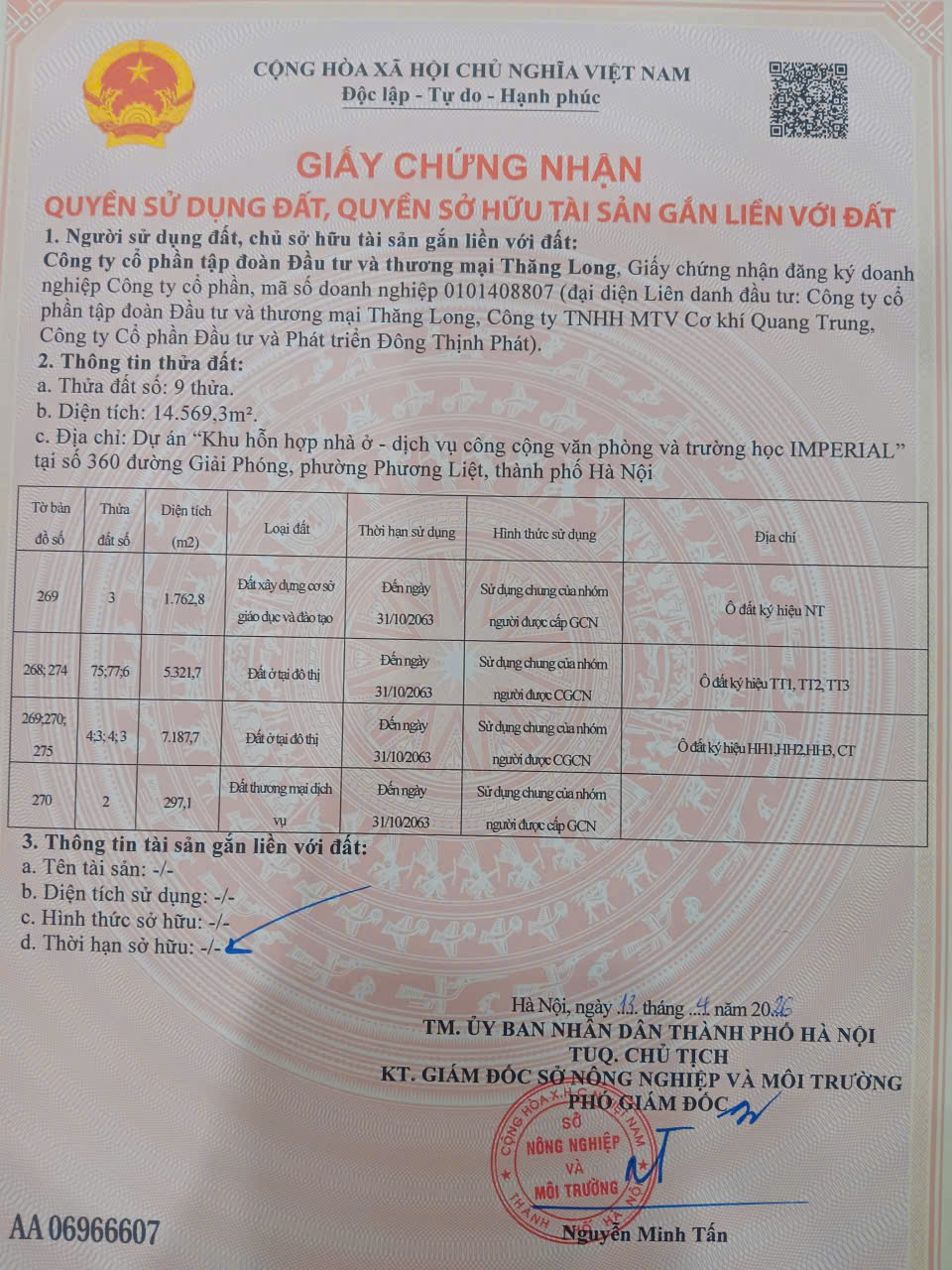 bán căn liền kề 360 giải phóng 100m xây thô 5 tầng sổ hồng giá bán 410tr/m2