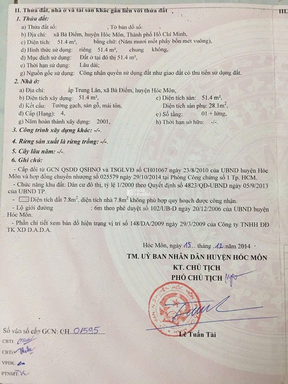 BÁN NHÀ PHAN VĂN HỚN, GẦN CHỢ BÀ ĐIỂM, 4X13, 1 LỬNG, SHR
