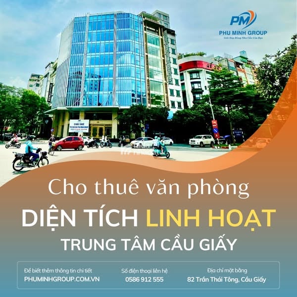 Cho thuê văn phòng trung tâm 300M Cầu Giấy_82 Trần Thái Tông, nhiều tiện ích, giá chỉ từ 1x USD/m2