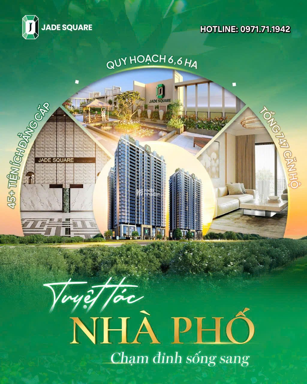  JADE SQUARE CĂN, HỘ CAO CẤP TRÁI TIM PHÍA TÂY BẮC THỦ ĐÔ  