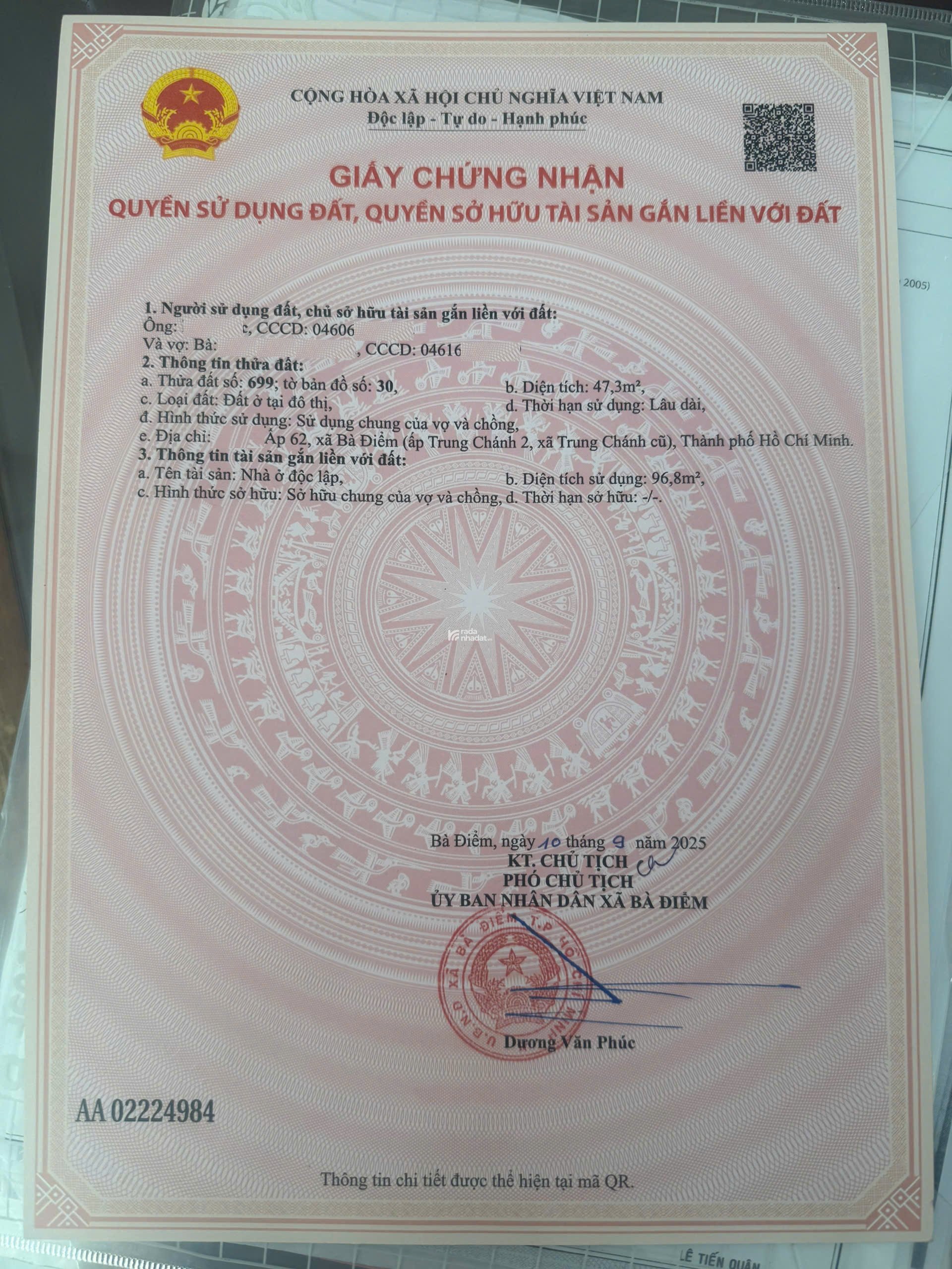 BÁN NHÀ SHR, ĐƯỜNG SONG HÀNH QUỐC LỘ 22, GẦN CHỢ ĐẦU MỐI, 5,4X9M