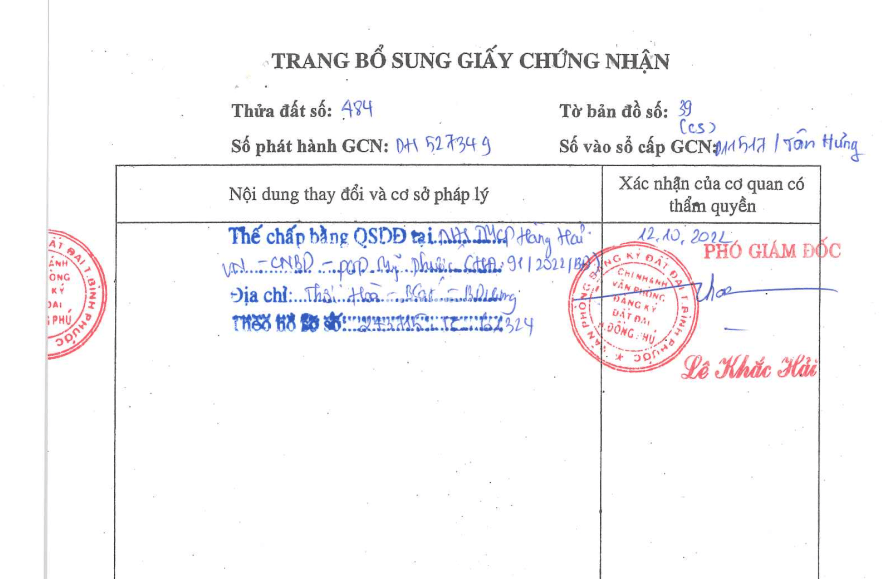 BÁN ĐẤU GIÁ TS MSB L3_ĐỒNG PHÚ, BÌNH PHƯỚC (NAY LÀ XÃ TÂN LỢI, TỈNH ĐỒNG NAI)