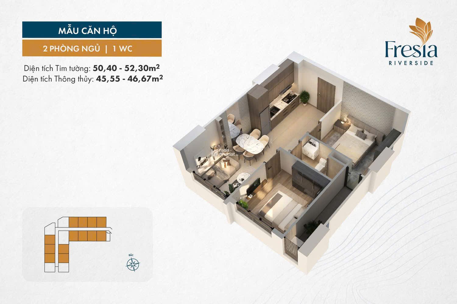 Chỉ từ 1.79 tỷ CĂN HỘ FRESIA REVERSIDE VIEW SÔNG SỐNG ĐỈNH