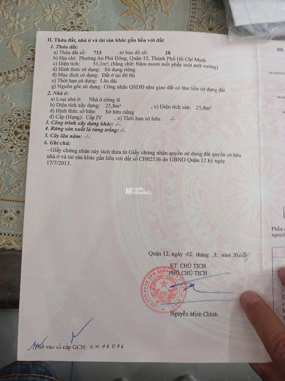 BÁN ĐẤT ĐẸP 3.X TỶ VƯỜN LÀI, AN PHÚ ĐÔNG, Q12 -  50M2