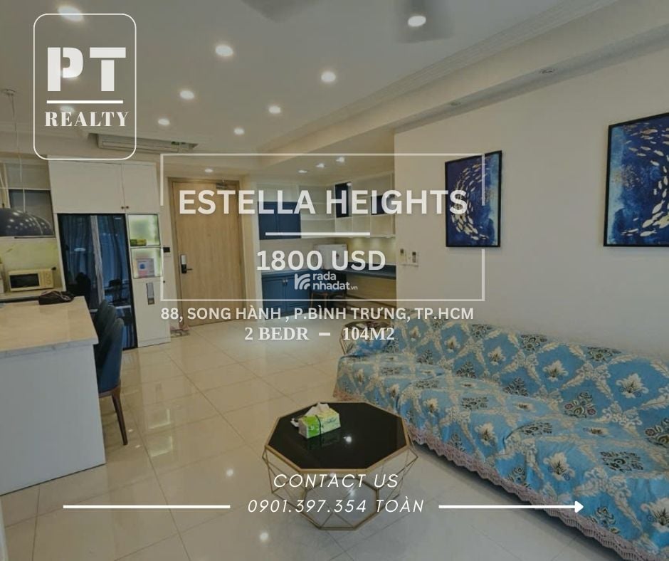  View xịn ,Ban công thoáng, Nội thất đầy đủ Căn hộ Estella Heights 2PN, 104m2
