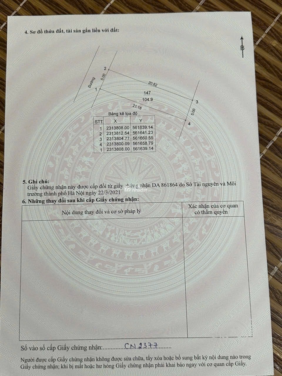  LÔ ĐẸP 104m2 – ĐÔNG YÊN (PHÚ CÁT), QUỐC OAI