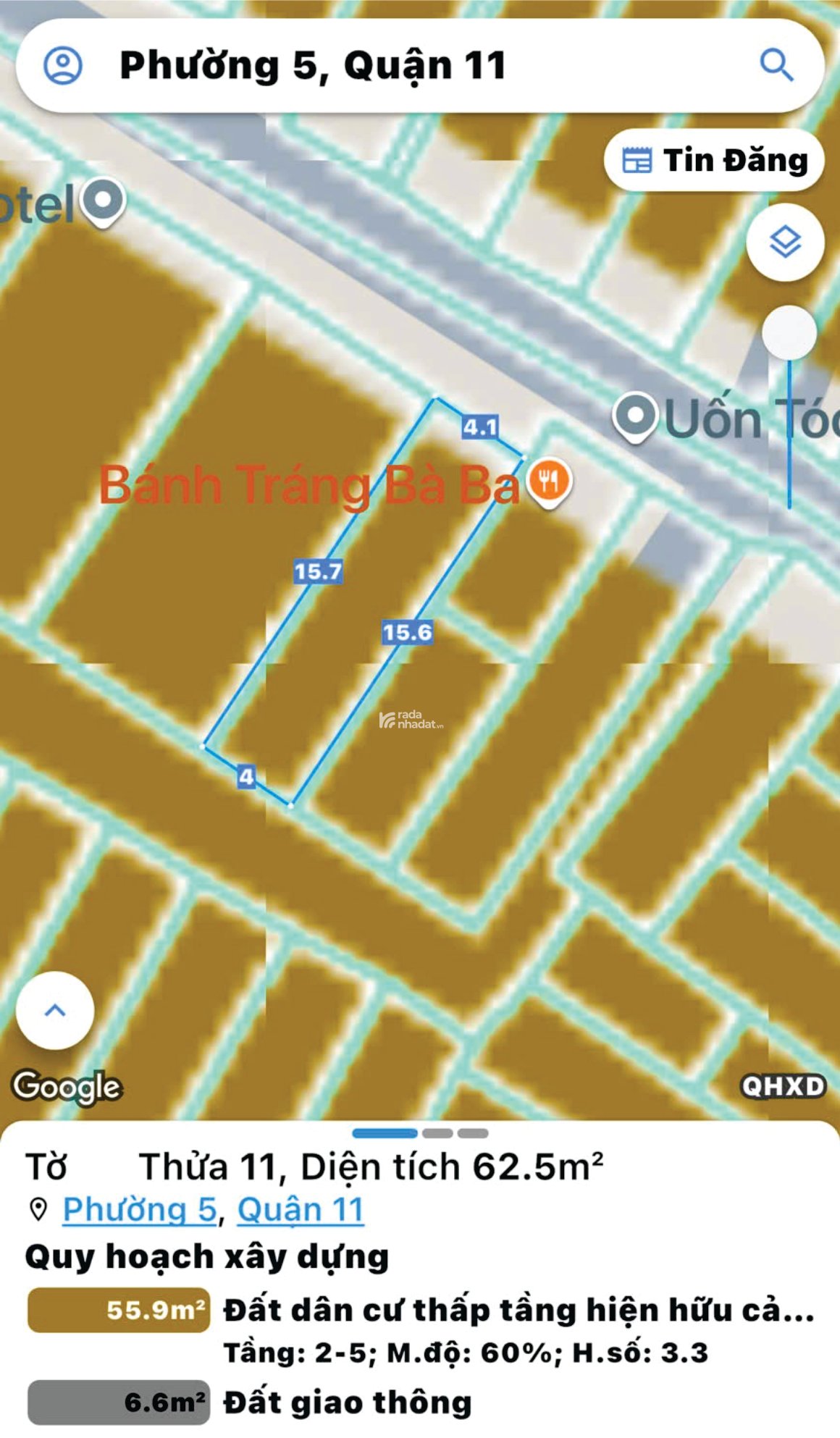 Nhận ngay 50 triệu. Bán nhà P5 Q11 56m2 5 tầng 9tỷ7. Hẻm 6m thông đường Hòa Bình. Đầm Sen.