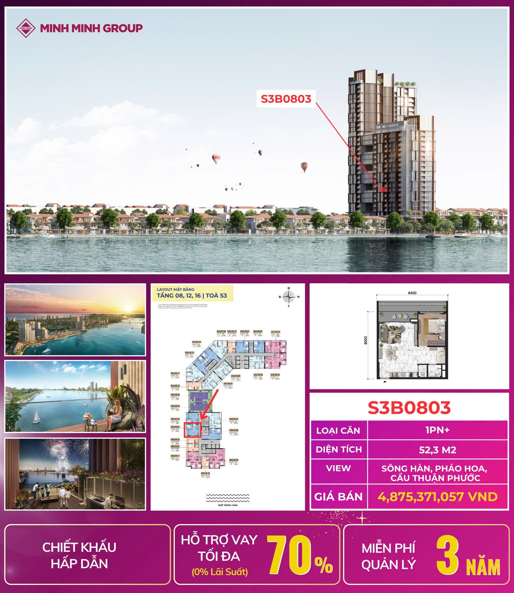 Giỏ Hàng Quỹ Căn "vip" Căn Hộ Sun View Sông Hàn - View Pháo Hoa đà Nẵng - Chiết Khấu ưu đãi 21%