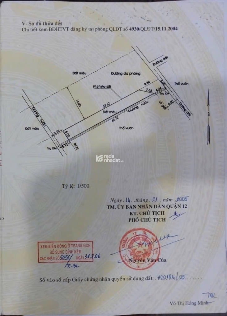 Bán đất 5x40m, tặng dãy phòng trọ 12 phòng, Vườn Lài, Q12, 9.2 tỷ