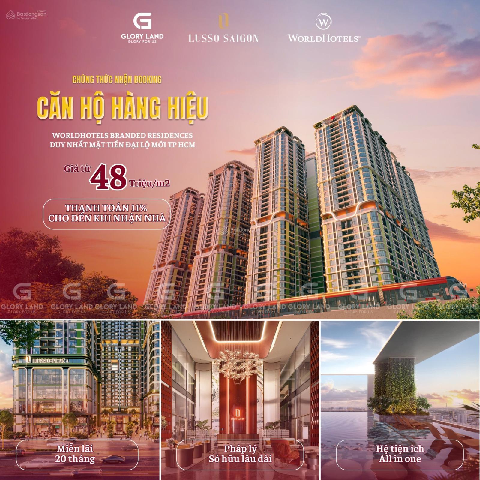 Căn hộ tháp Lusso Sai Gon (La Pura) tặng ngay 100tr vào giá khi booking giữ chỗ