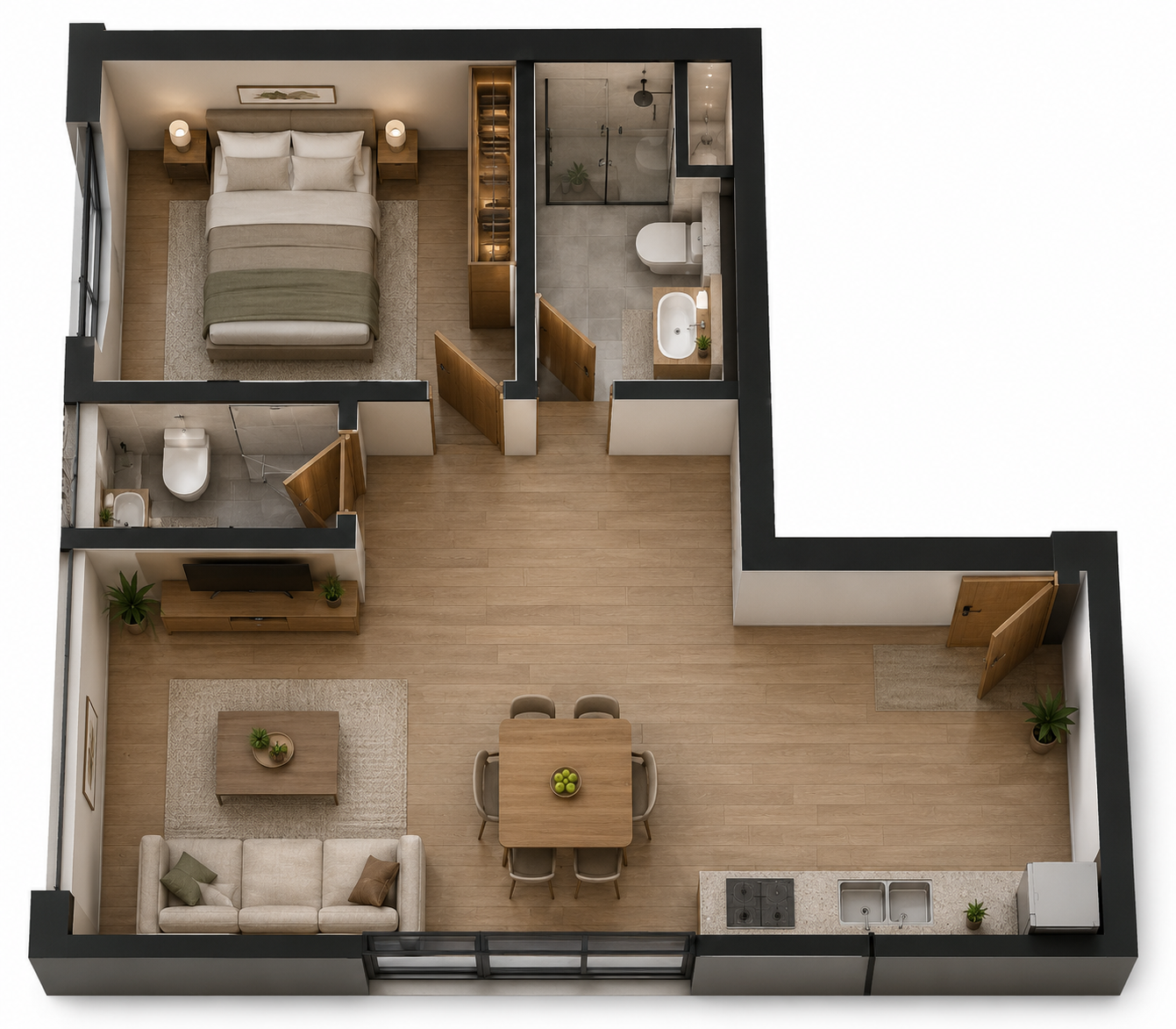 44m2 - Giá 3.9 tỷ nội thất cơ bản - 1PN1WC Arcadia Nguyễn Hữu Thọ