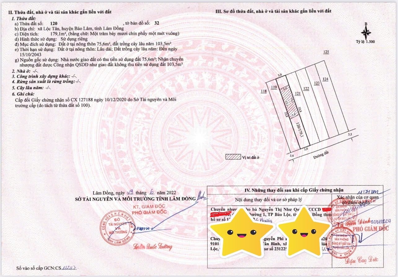 BÁN ĐẤT PHƯỜNG 2, TP. BẢO LỘC  GẦN NGÃ 5 DAMBRISỔ SẴN, GIÁ 980 TRIỆU