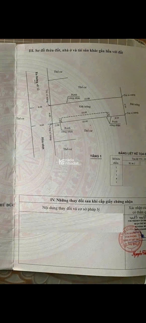 BÁN LÔ ĐẤT HẺM XE HƠI GẦN GA METRO BÌNH THÁI ĐƯỜNG 12 TRƯỜNG THỌ 64m2  ĐẦU TƯ VÀ AN CƯ