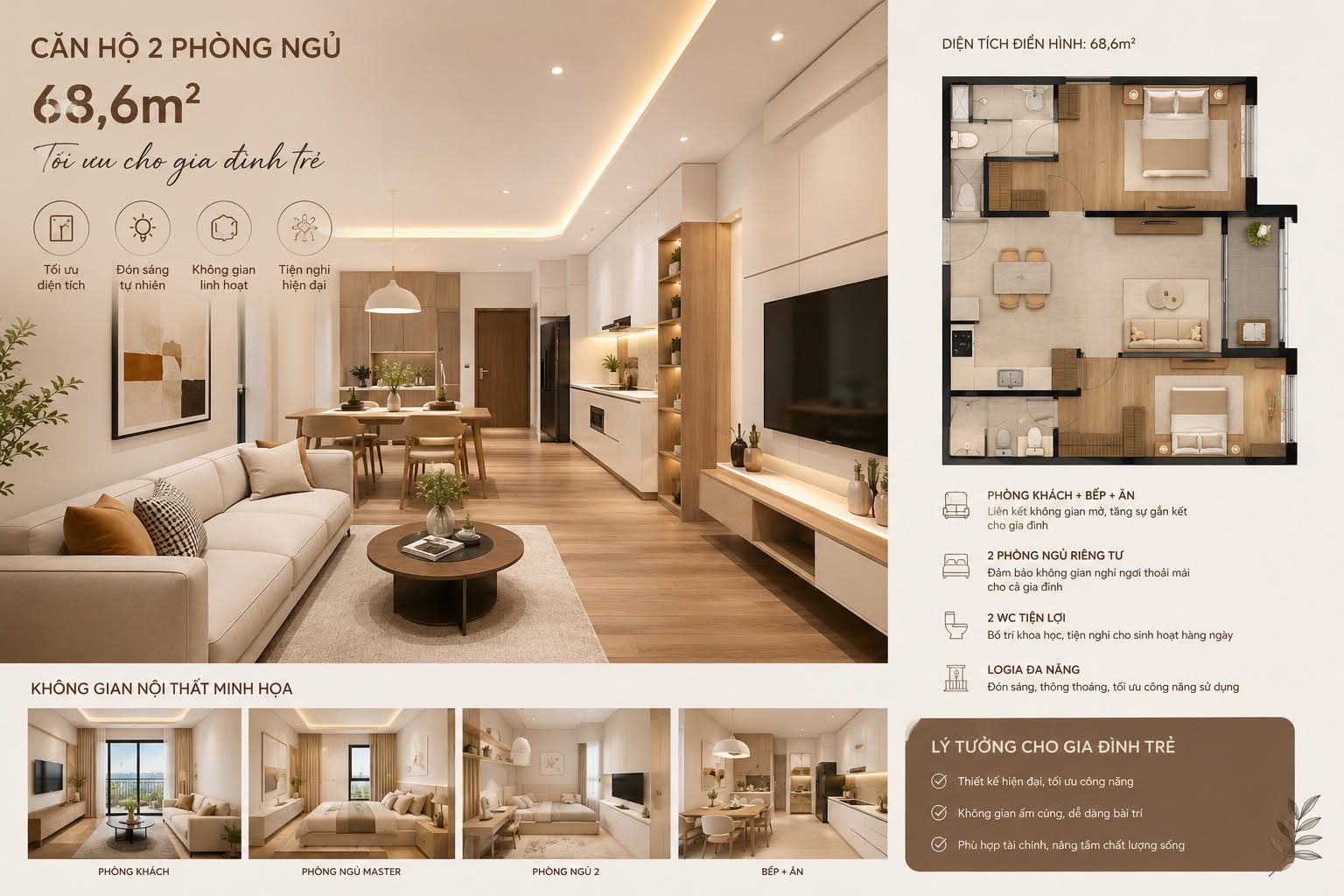 Căn hộ 2PN mặt đường vành đai 3
