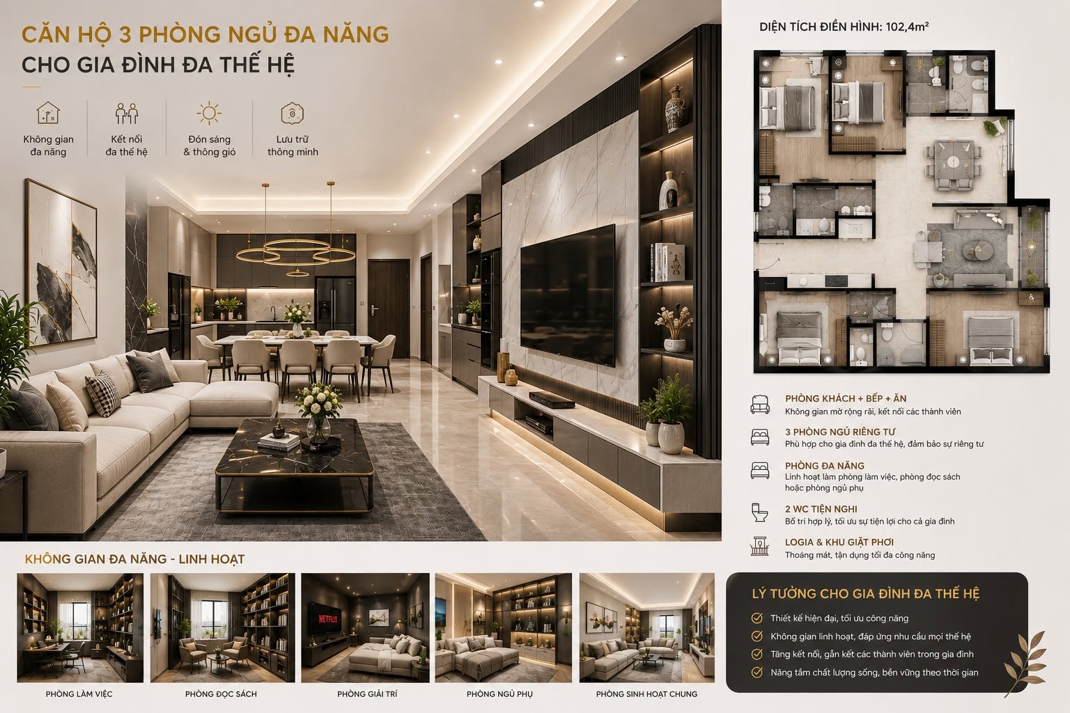 Căn hộ 2PN mặt đường vành đai 3