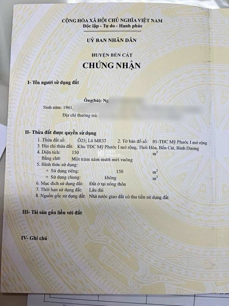 Chủ giảm mạnh đất Bình dương chỉ còn 2tỷ3