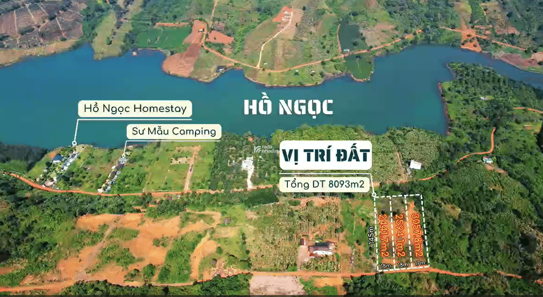 ĐẤT VIEW HỒ NGỌC, PHƯỜNG 2 BẢO LỘC - 2.594m2 (700m2 thổ cư)