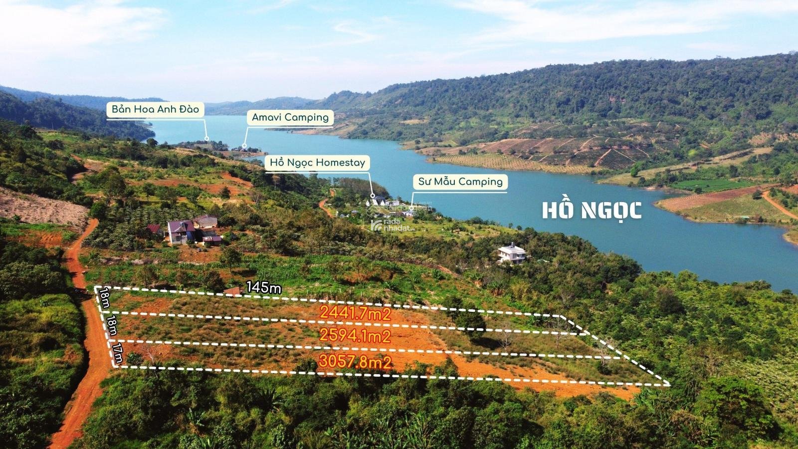 ĐẤT VIEW HỒ NGỌC, PHƯỜNG 2 BẢO LỘC - 2.594m2 (700m2 thổ cư)