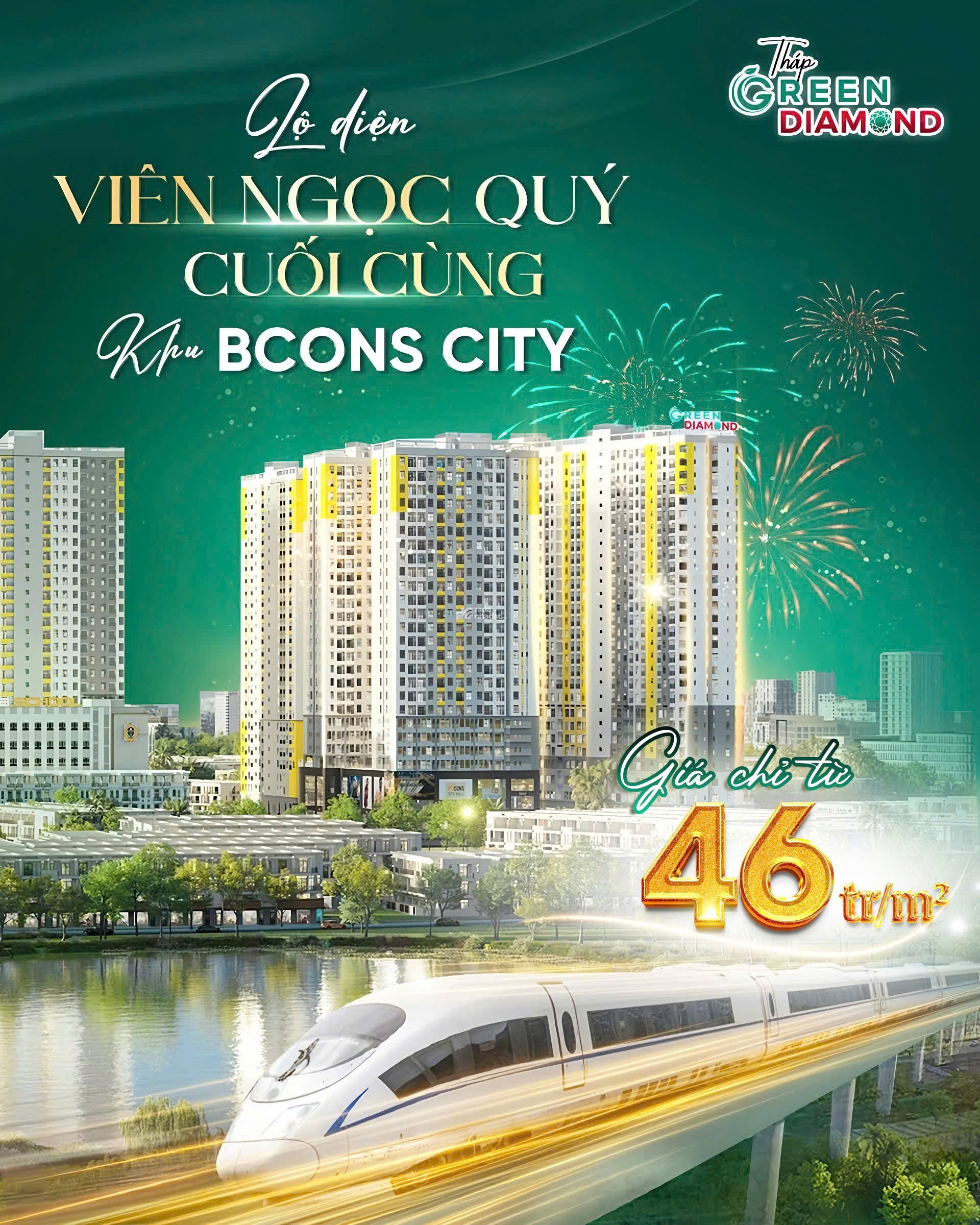 Bcons City - Tháp Green Daimond chính thức nhận booking, chiết khấu 6%, ưu đãi tặng 1 IPAD A16 5G